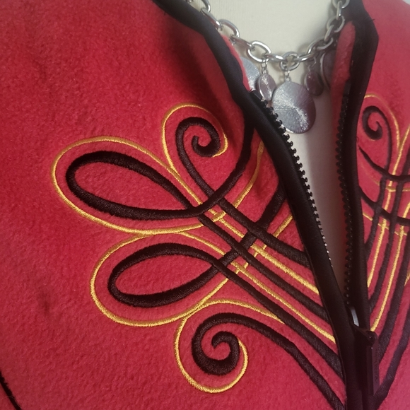 Vintage Christmas Fleece Embroidered Cardigan Jacket - Picture 5 of 10